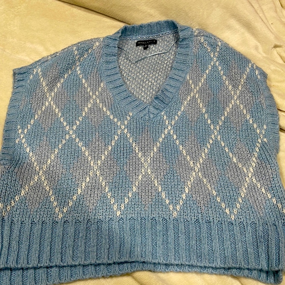 Sweater vest blue and white size Small